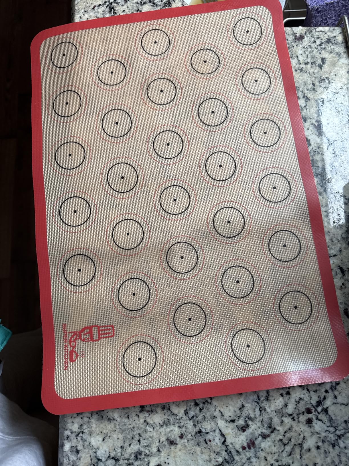 Silicone Baking Mat Macaron - Set of 3 (2 Half Sheet Liners and 1 Quarter Sheet), Non Stick Silicon Cookie Oven Liner For Macaroons, Bake Pans, Pizza, Toaster, Cake and Bread Making (Red,Blue,Gray) customer photo 1