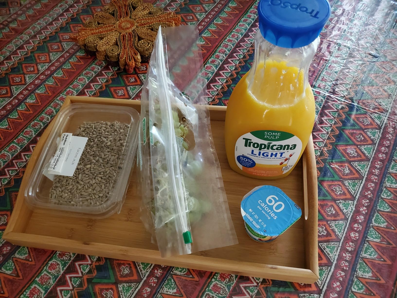 Tray with Large Handles - Bamboo Ottoman Tray, Great for Coffee Table, Couch, Tea, Bar, Breakfast, Dinner, or Any Food - Good for Parties or Bed for Eating (Home It) customer photo 1