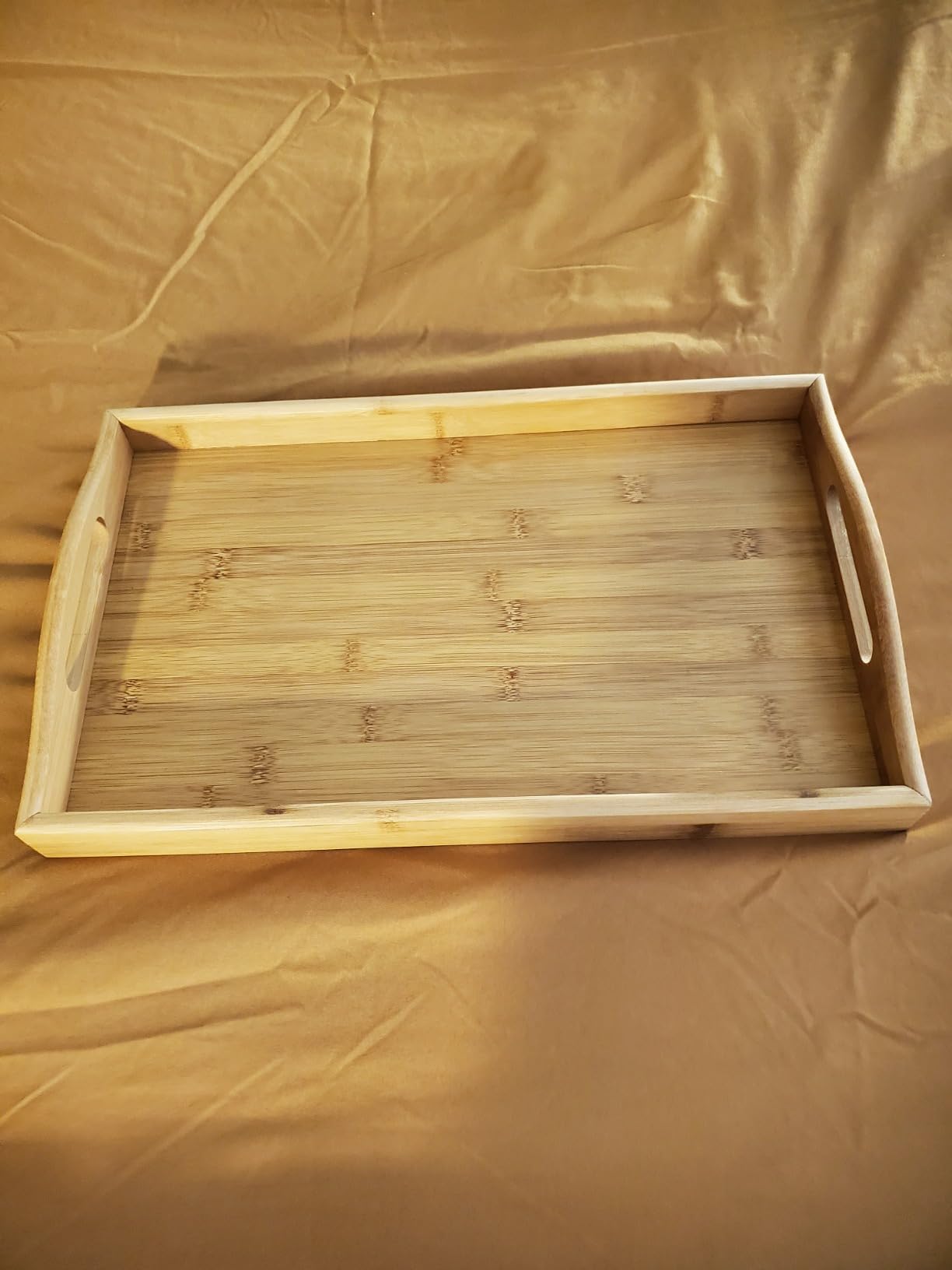 Tray with Large Handles - Bamboo Ottoman Tray, Great for Coffee Table, Couch, Tea, Bar, Breakfast, Dinner, or Any Food - Good for Parties or Bed for Eating (Home It) customer photo 2