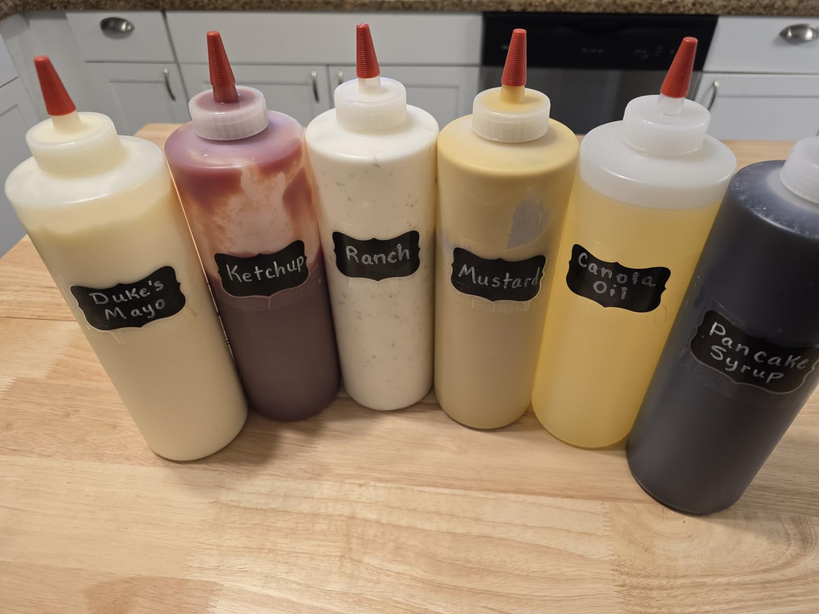 Bellemain 6-Pack Condiment Squeeze Bottles for Sauces - Includes Funnel, Erasable Marker & Reusable Labels, Perfect for Salad Dressings, Liquids, and Ketchup, Durable Plastic 16 oz Bottles customer photo 1