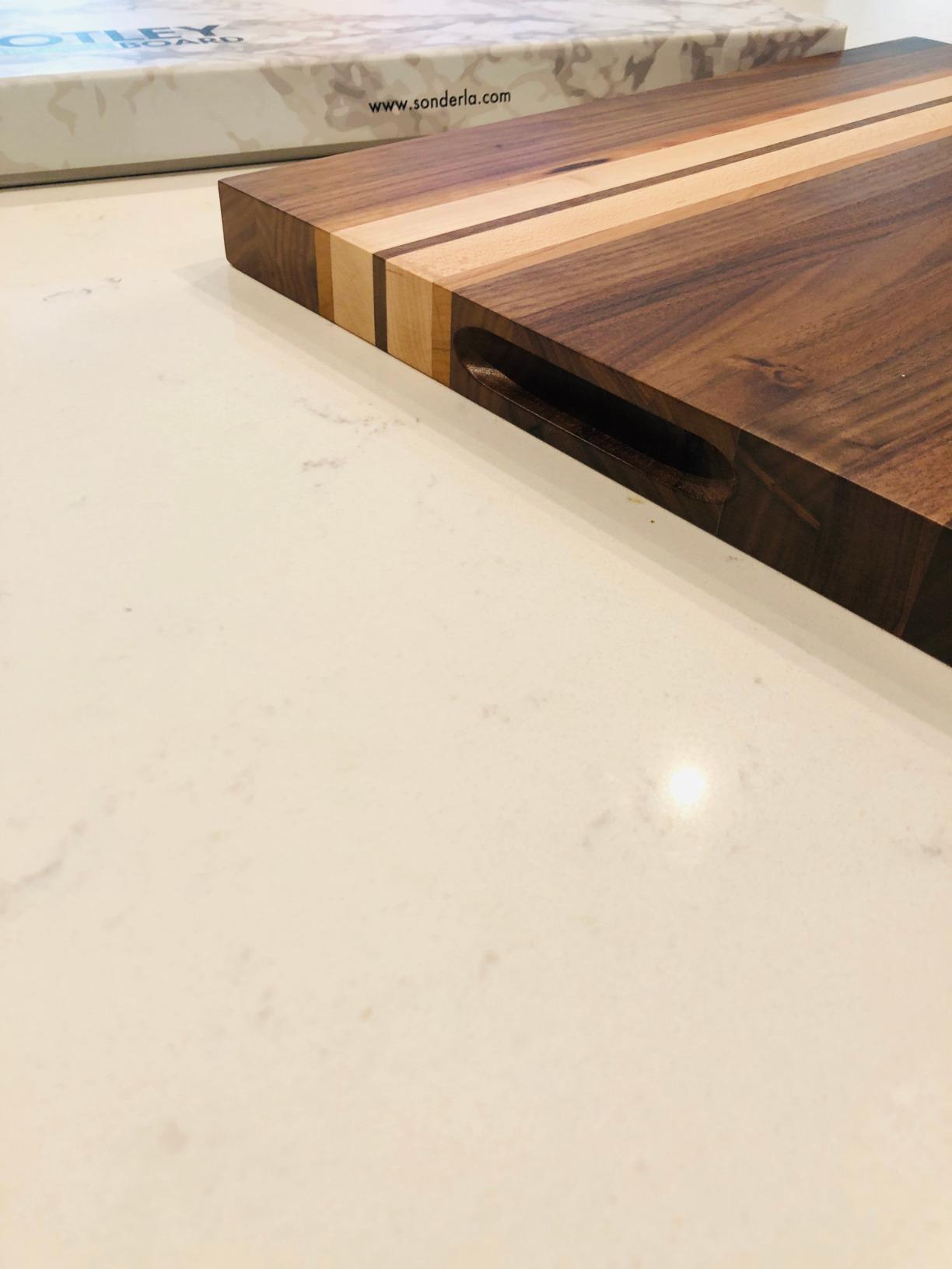 Sonder Los Angeles Motley Cutting Board | Reversible Walnut, Cherry, & Maple Edge Grain Cutting Board for Kitchen with Crackerwell for Charcuterie | Gift Box Included | 17x13x1.1 in customer photo 2