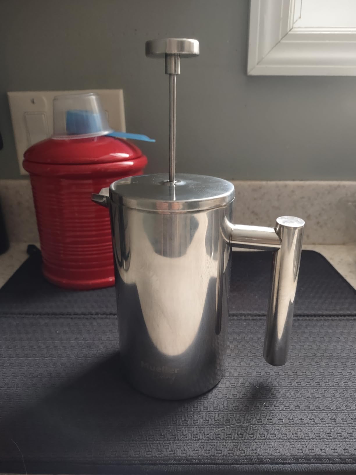 MuellerLiving French Press Coffee Maker 34oz, Stainless Steel French Press Coffee, 4 Filter Heat Resistant Double Insulated, Rust-Free, Food Grade, Dishwasher Safe Coffee Pot customer photo 1