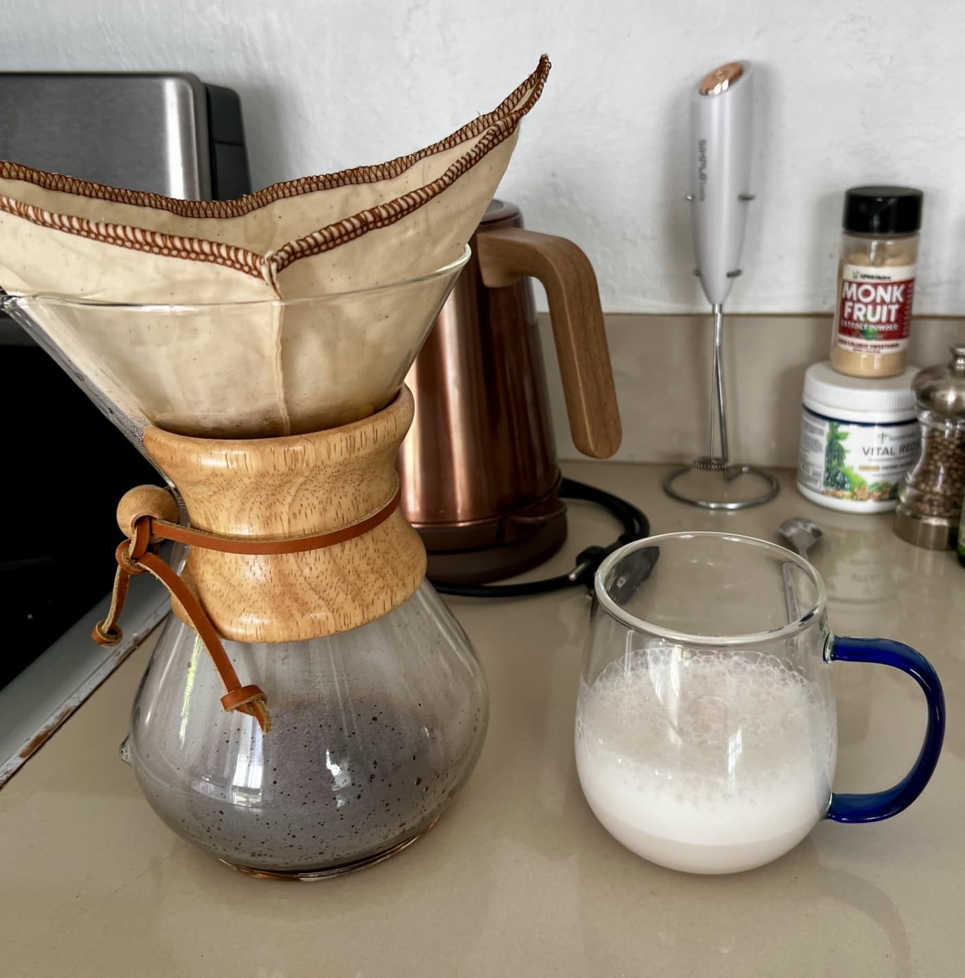 CoffeeSock 'The Original' Reusable 100% Organic Cotton Coffee Filters - 2 pack - Fits Chemex® Filters 6-13 cup Half Moon | Coffee Sock Cloth Coffee Filter | Organic Cotton Alternative - Eco-Friendly customer photo 2