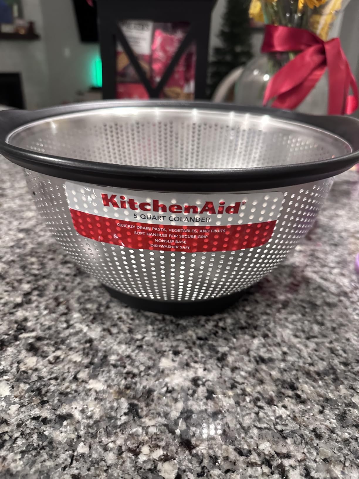 KitchenAid Stainless Steel Colander, 5 Quart, Black customer photo 1