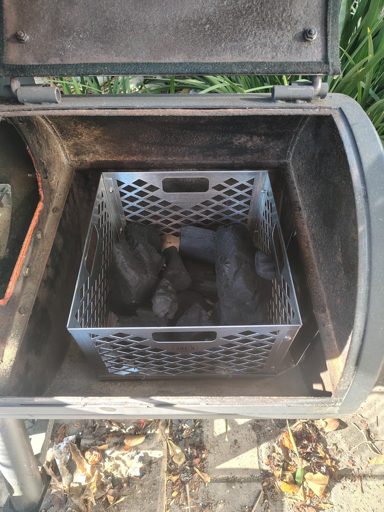 Oklahoma Joe's 5279338P04 Stainless Steel Offset Smoker Charcoal Firebox Basket, Silver customer photo 1