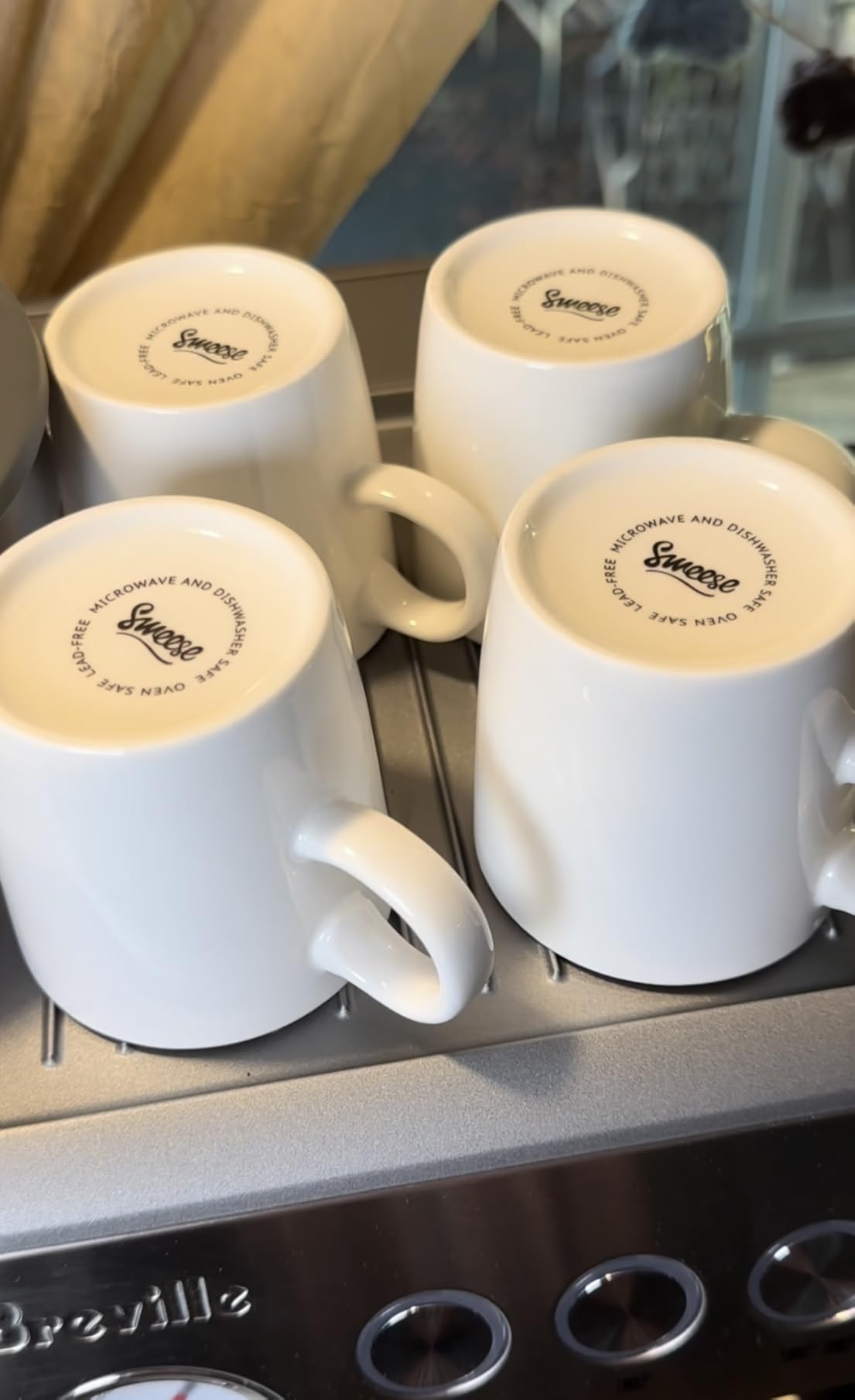 Sweese 3.5oz Porcelain Espresso Cups Set of 4, Mini Coffee Mugs Demitasse Cups - White customer photo 2