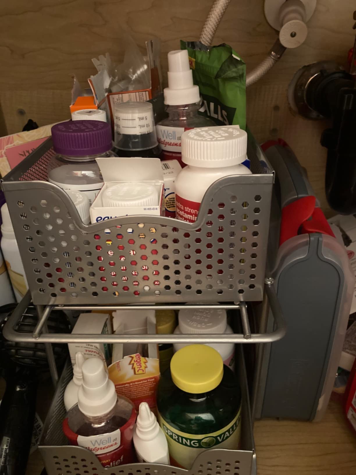 Simple Houseware 2 Tier Sliding Cabinet Basket Organizer Drawer, White customer photo 2