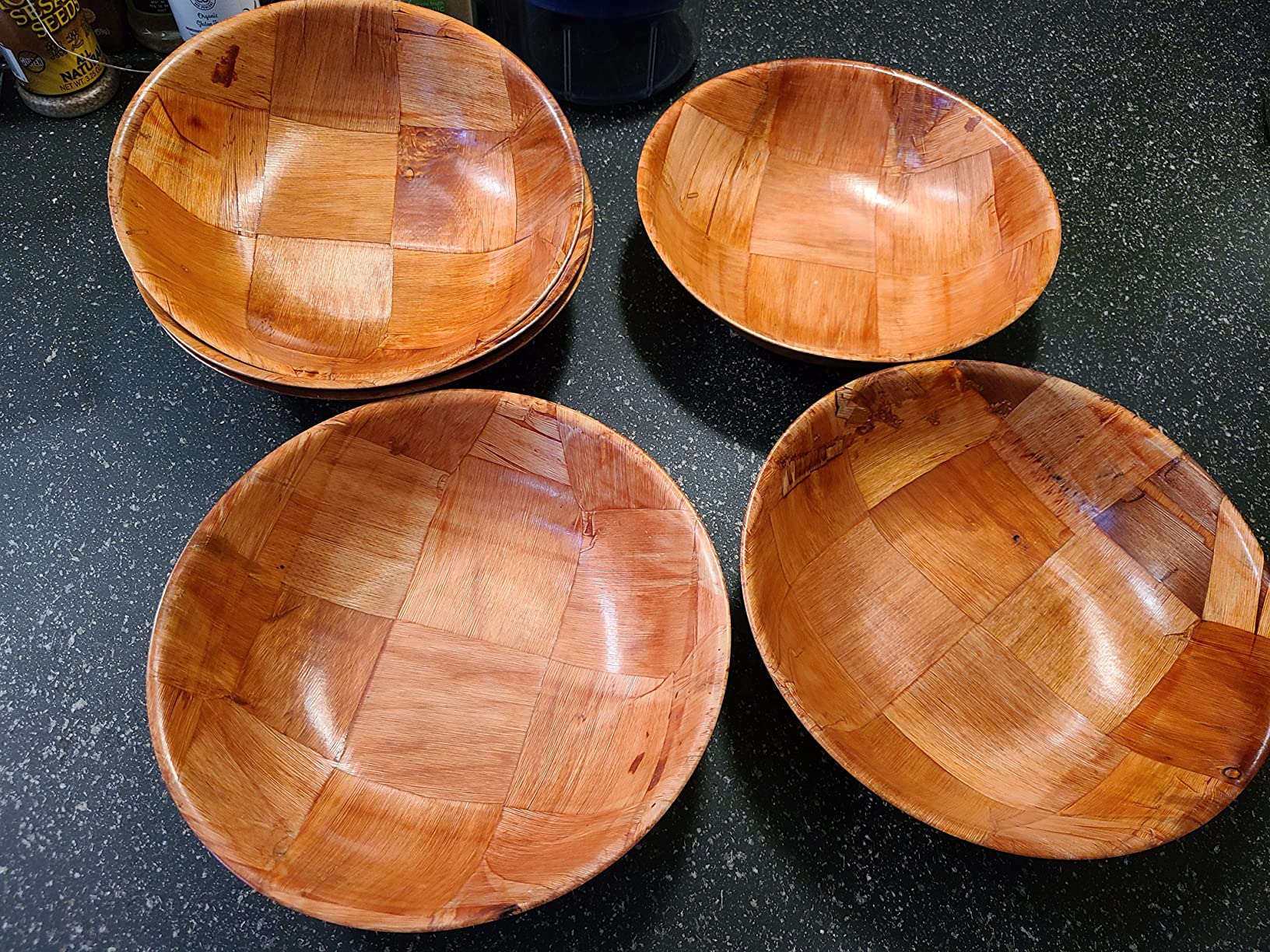 6 Pack Wooden Salad Bowls - 8