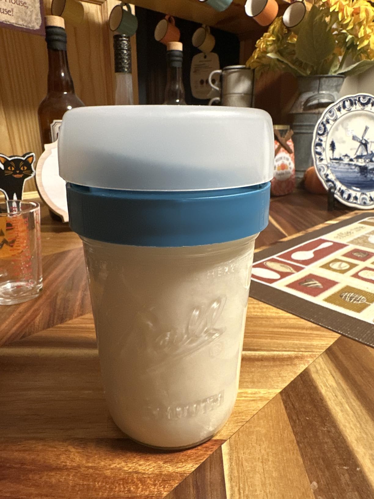 Masontops kefir lid mason jar lids wide mouth mason jar lids living culture grain drainer starter kit for home fermentation 2 packs customer photo 1