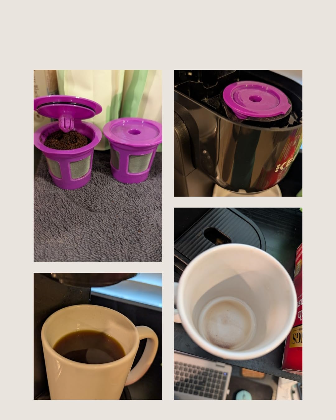 Perfect Pod 1-Stream Cafe Save Reusable K Cup Pod Coffee Filters - Refillable Coffee Pod Capsules with Built-In, Integrated Mesh Strainer for use with Keurig & Select Single Cup Coffee Makers, 4-Pack customer photo 1