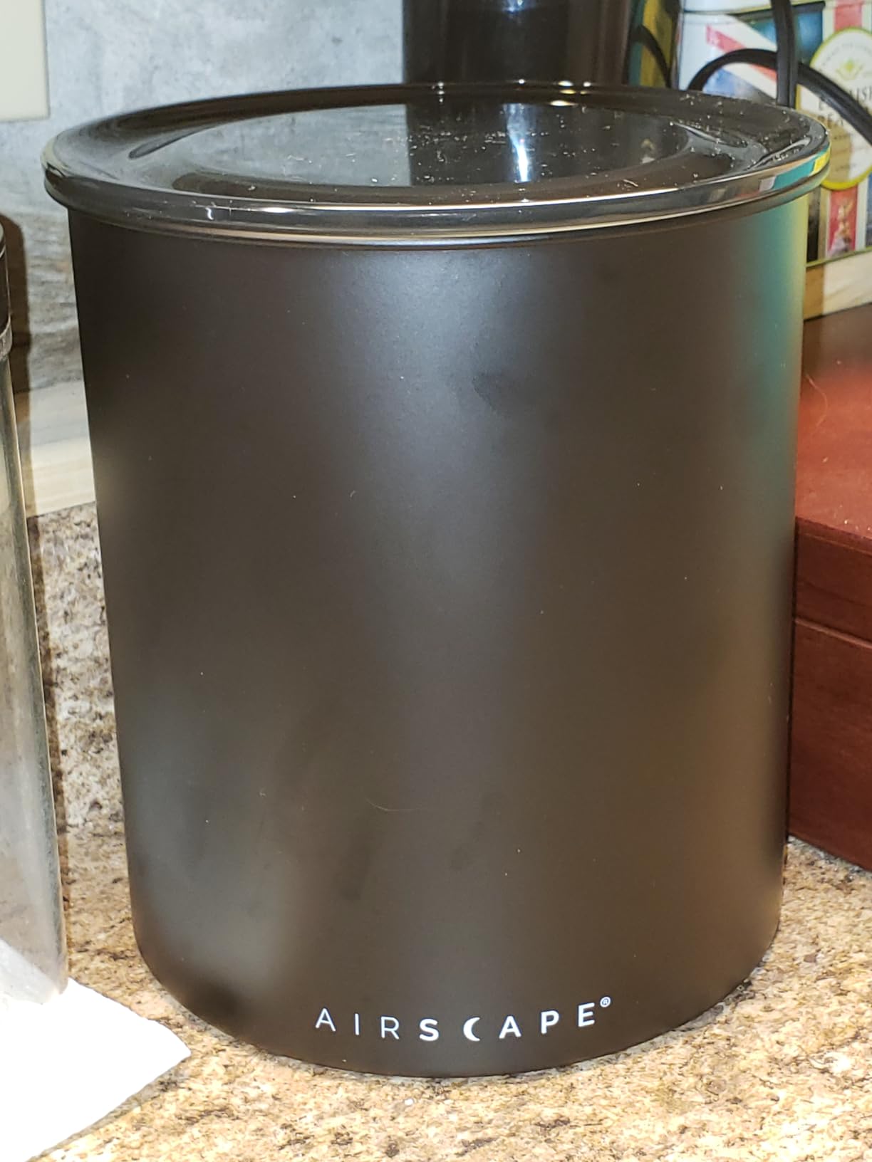 AirScape Planetary Design Kilo Coffee Storage Canister - US Patented Inner Plunger Lid Removes Excess Oxygen - DON'T buy airtight, BUY AIR-LESS - Holds 2.2 lbs Coffee Beans - (Matte Black) customer photo 1