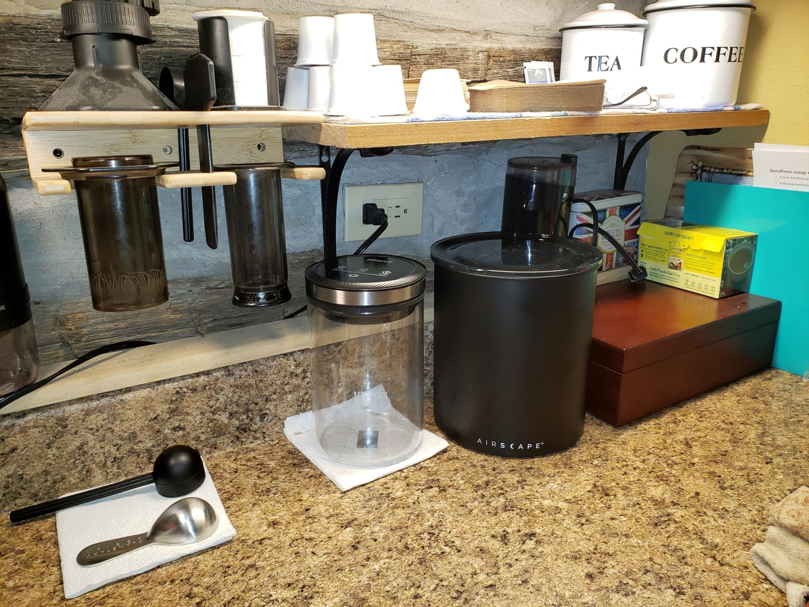 AirScape Planetary Design Kilo Coffee Storage Canister - US Patented Inner Plunger Lid Removes Excess Oxygen - DON'T buy airtight, BUY AIR-LESS - Holds 2.2 lbs Coffee Beans - (Matte Black) customer photo 2