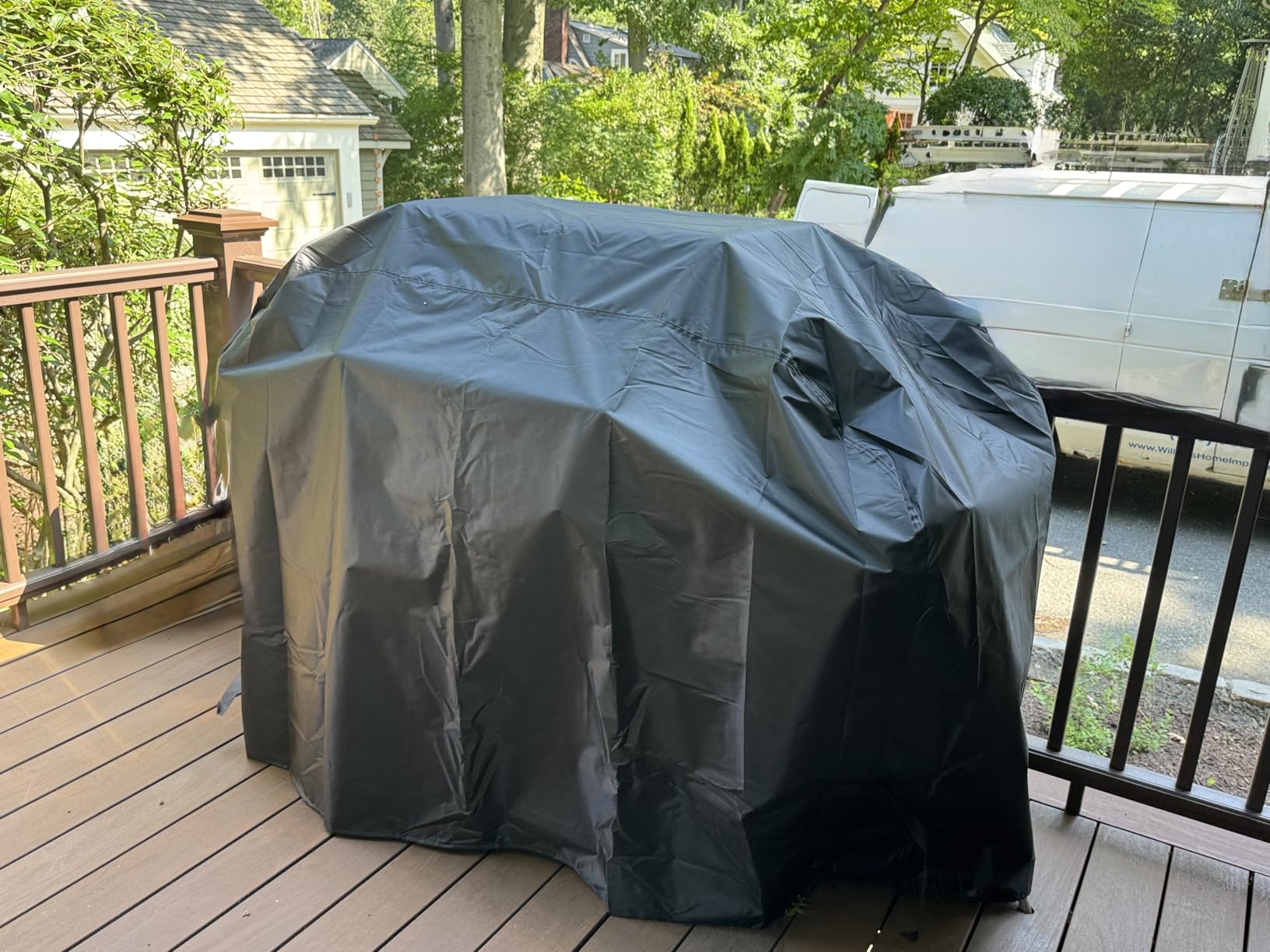 Grill Cover, 58 inch BBQ Gas Grill Cover for Outdoor Grill, Waterproof, Anti-UV, Rip-Proof, Fade Resistant Material, Barbecue Cover with Hook-and-Loop Straps & Adjustable Hem Drawstring, Black customer photo 2