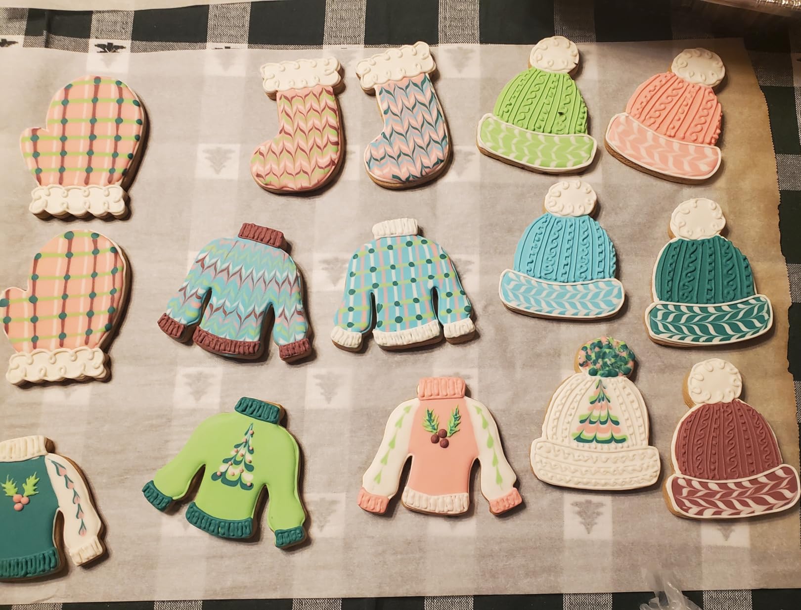 LILIAO Winter Holiday Christmas Cookie Cutter Set - 4 Piece - Ugly Sweater, Stocking, Hat and Mitten Fondant Biscuit Cutters - Stainless Steel customer photo 1