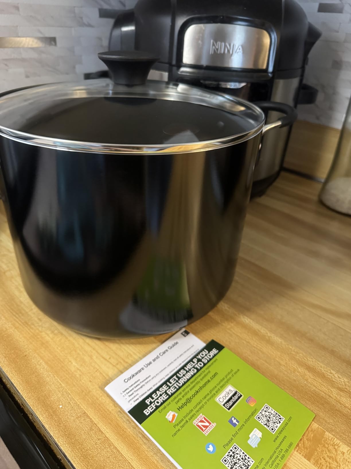 Cook N Home Nonstick Stockpot with Lid 10.5-Qt, Deep Cooking Pot Cookware Canning Stock Pot with Glass Lid, Black customer photo 1