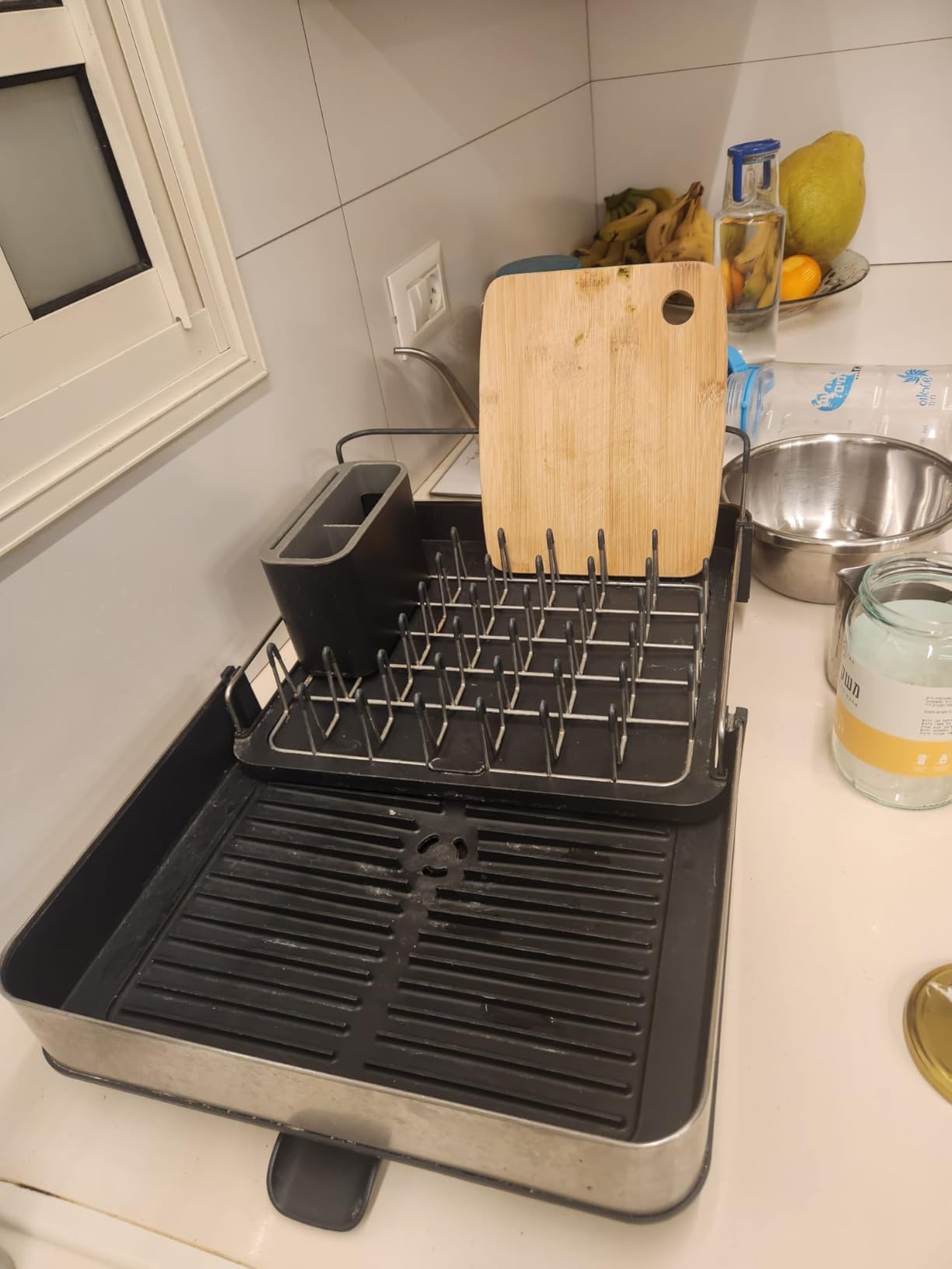 Joseph Joseph Extendable Dish Drying Rack with Dual Parts - Stainless Steel, Non-Scratch, Movable Utensil Drainer & Drainage Spout, Gray customer photo 1