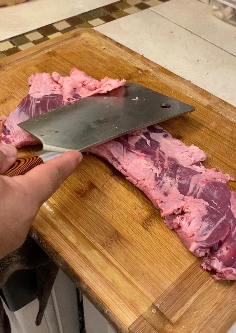TUO Meat Cleaver, 7 inch Heavy Duty Bone Chopper, High Carbon German Stainless Steel Butcher Knife, Pakkawood Handle Kitchen Chopping Knife with Gift Box - Fiery Phoenix Series customer photo 2