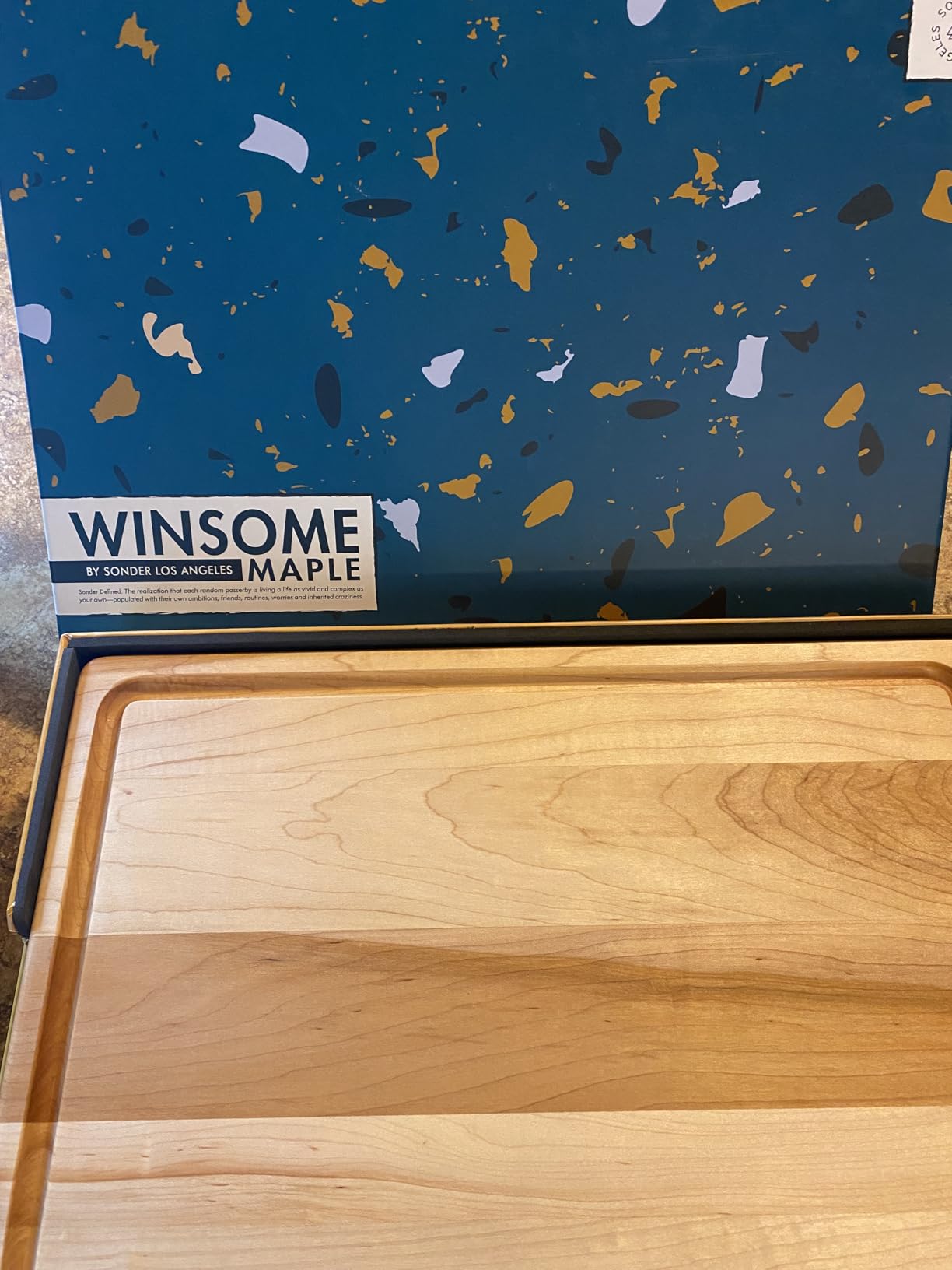 Sonder Los Angeles Winsome Maple Wood Cutting Board Made in USA | Maple Edge Grain Cutting Board for Kitchen with Juice Groove & Sorting Compartment | Gift Box Included | 17x13x1.5 in customer photo 1
