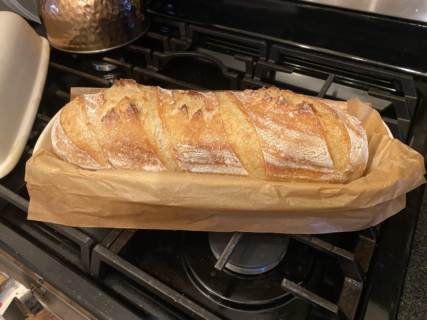 Sassafras Superstone Covered Bread Baker with Lid - Bisque Glazed Exterior and Unglazed Interior Stoneware Bakeware customer photo 1