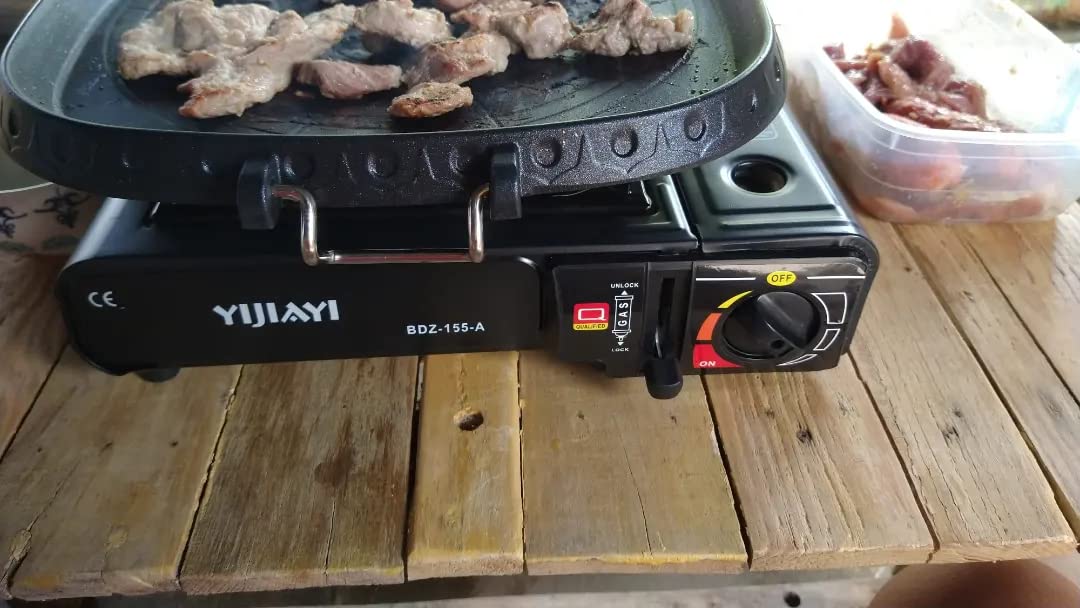 Korean Style Square Grill Pan with Maifan Coated Surface,Non-stick Smokeless Barbecue Stovetop Plate for Indoor Outdoor BBQ customer photo 2