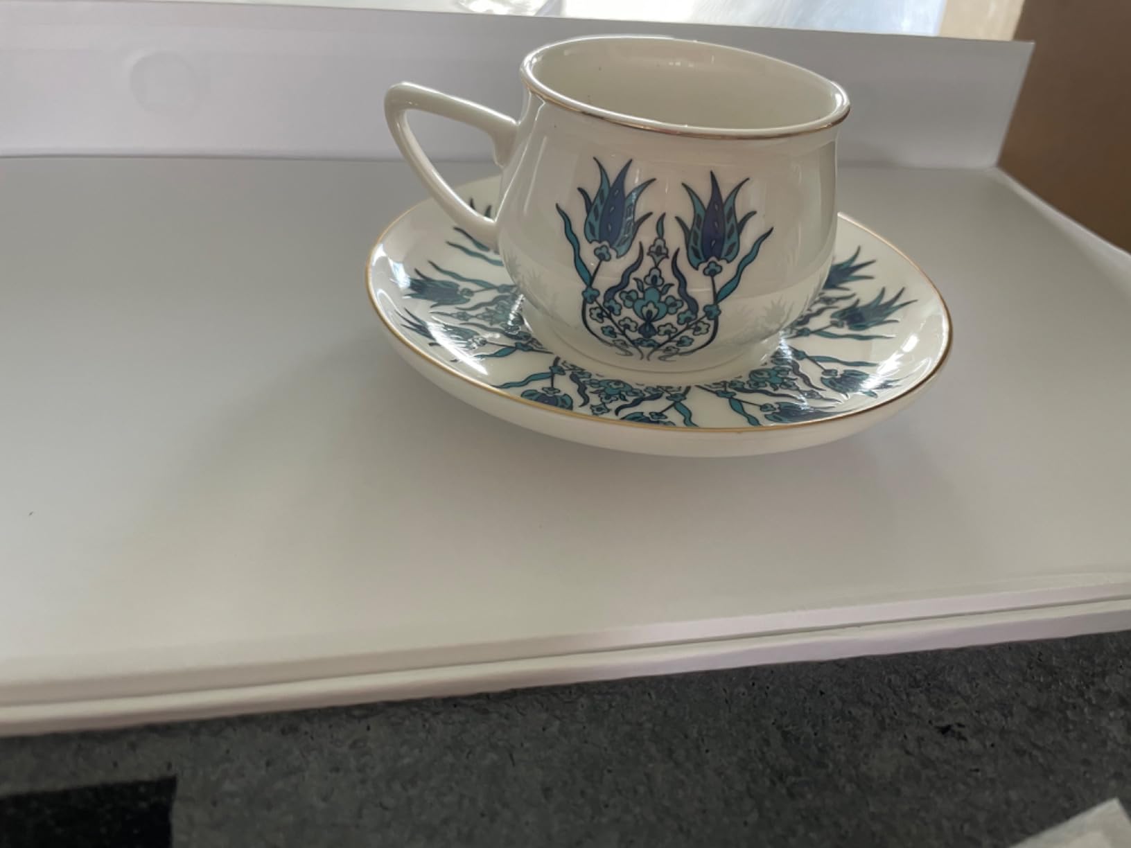 KARACA Iznik New Form Turkish Coffee Cup Set of 6, (12 Piece) Cups with Saucers - 3.3 fl oz Small Porcelain Espresso Set - Ideal for Serving Greek, Arabic Coffee customer photo 2