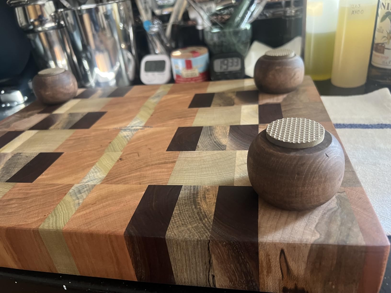 Raised Butcher Block Cutting Board -beautiful gorgeous Cherry Beech Poplar Walnut Maple hardwood-2