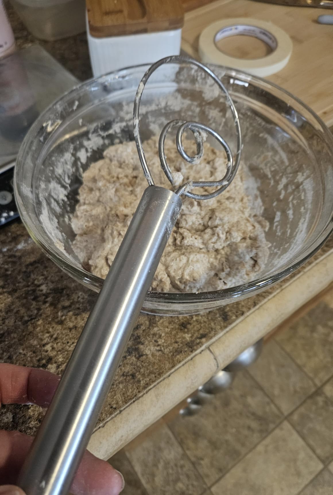 Jillmo Danish Dough Whisk, 12inch Stainless Steel Bread Whisk customer photo 1