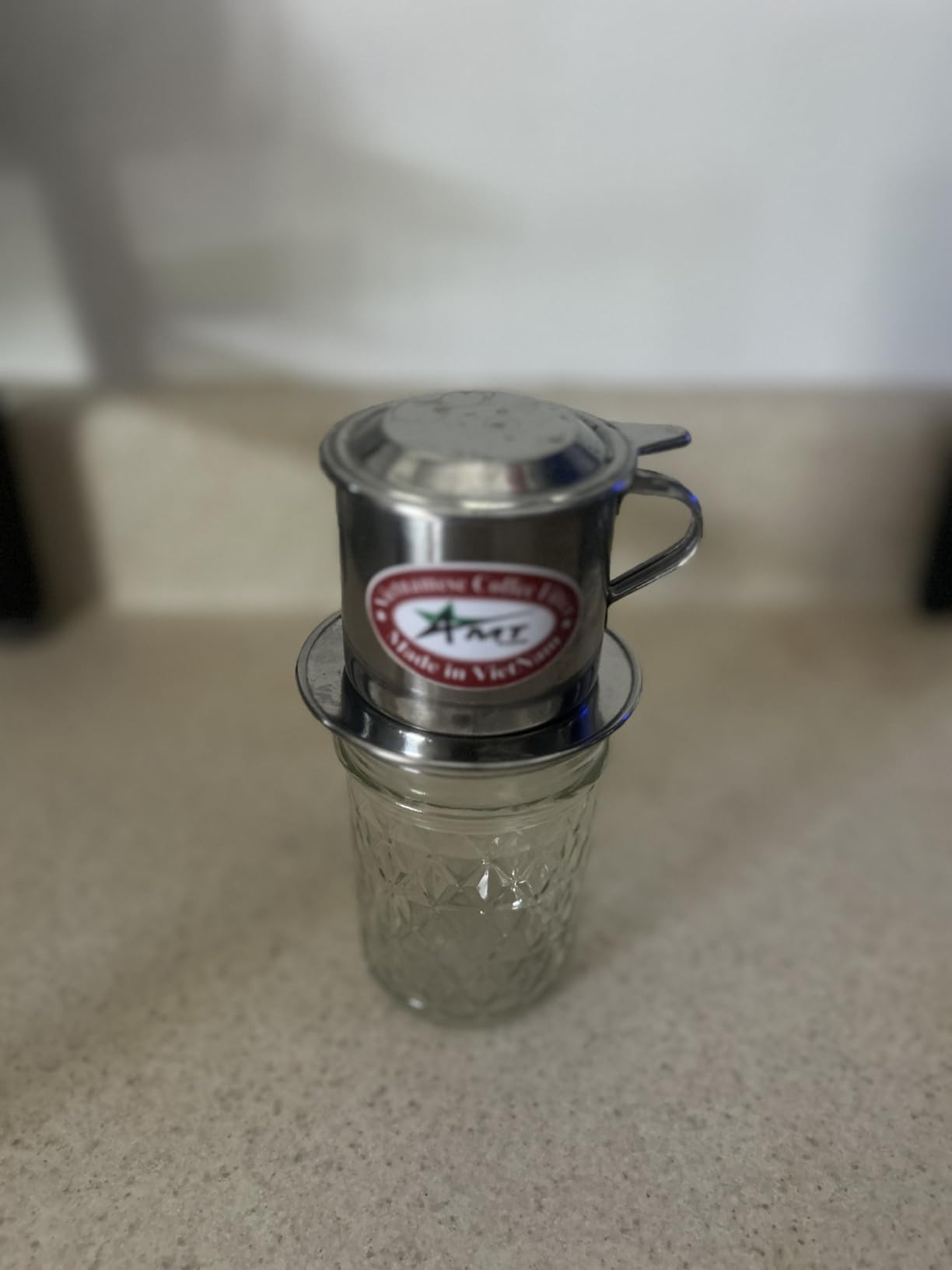 AMT 13 oz Coffee Maker - Vietnamese Phin Filter with Cork, 2-3 Servings, Screw Down Coffee Dripper for Home Office customer photo 1