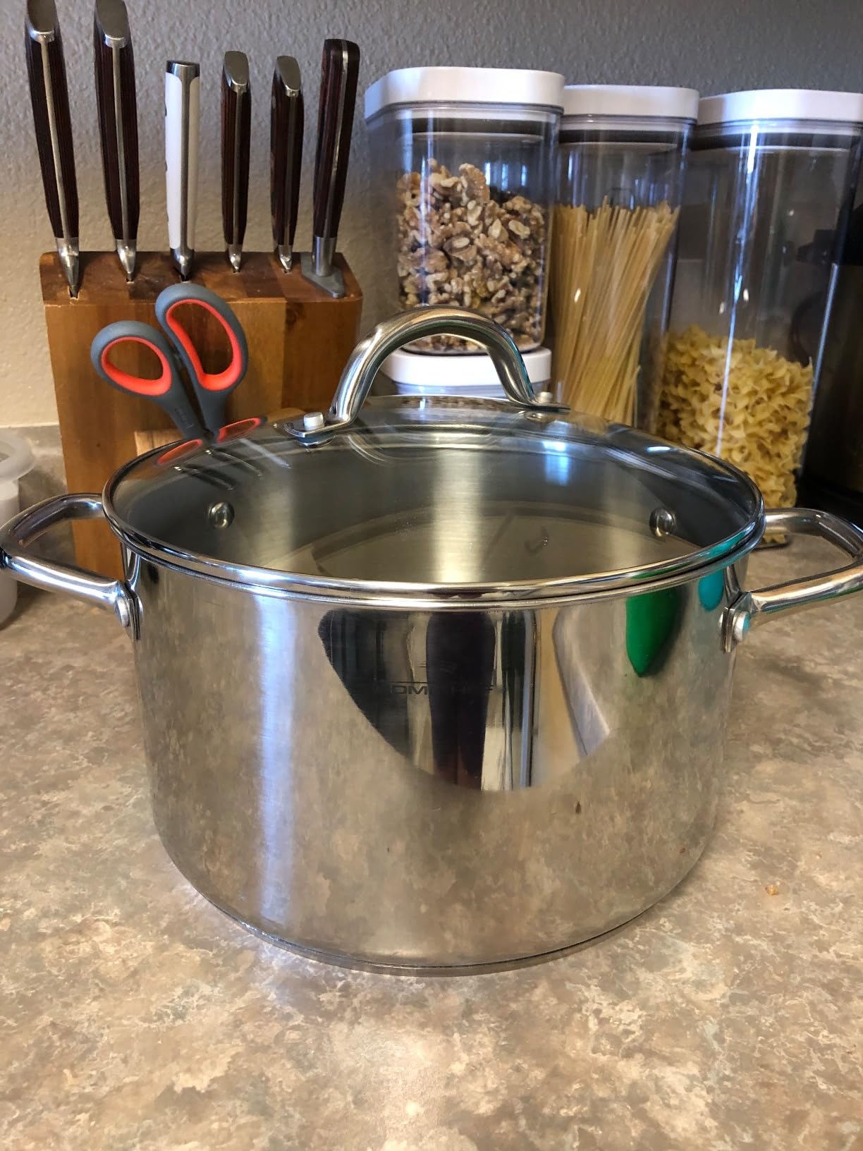 HOMICHEF 10 Quart Stock Pot With Glass Lid - Nickel Free Stainless Steel 10 Qt Pots With Handle - Mirror Polished StockPot 10 Quart - Induction Cooking Pots With Lid - Healthy Soup Pot customer photo 2