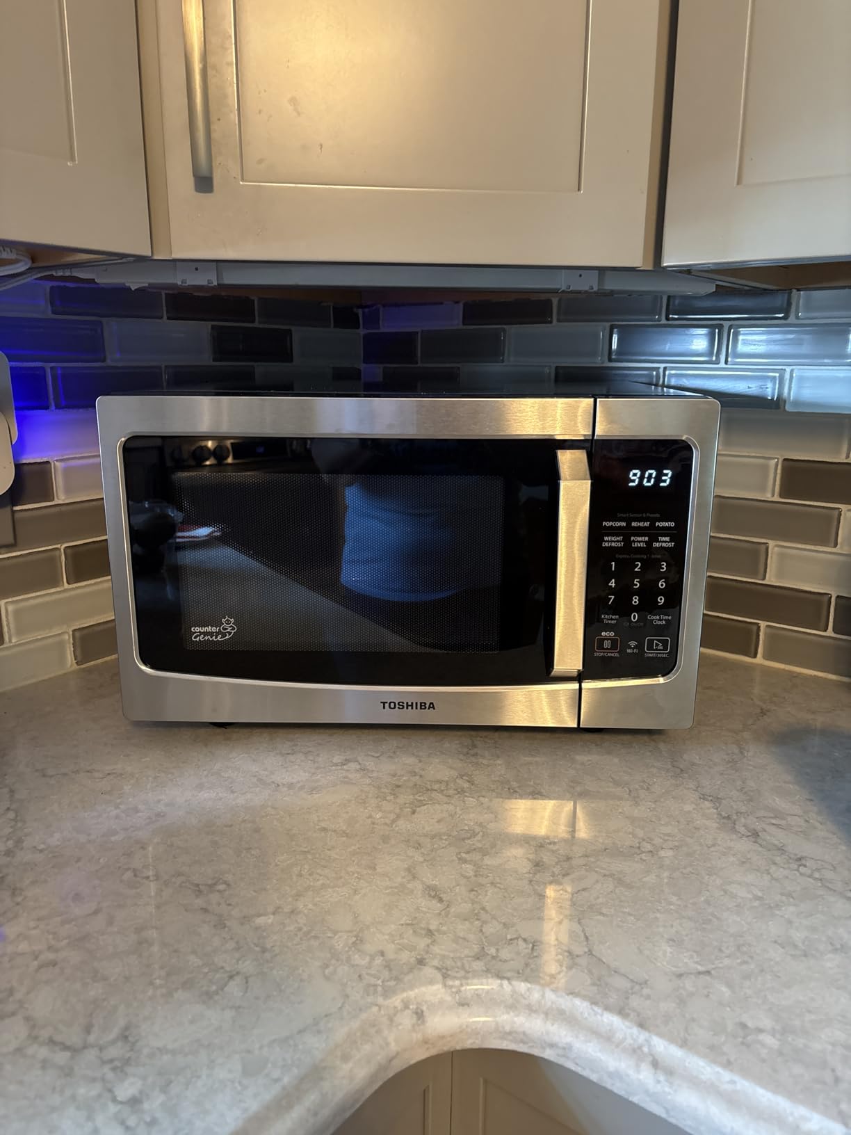 TOSHIBA ML-EM34P(SS) Smart Countertop Microwave, Sensor Reheat, Works With Alexa & Remote Control, Kitchen Essentials, Mute Function & ECO Mode, 1100W, 1.3 Cu Ft, With 12.4