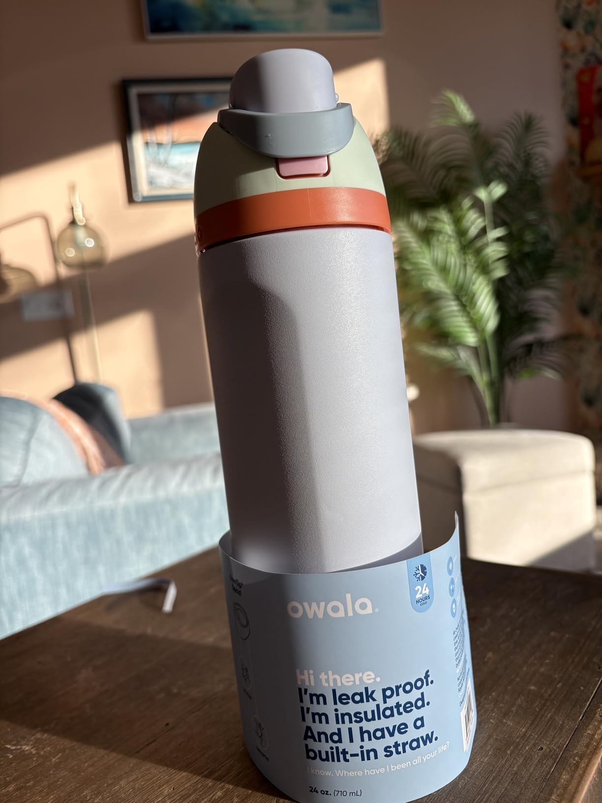 Owala FreeSip Insulated Stainless Steel Water Bottle with Straw, BPA-Free Sports Water Bottle, Great for Travel, 32 Oz, Shy Marshmallow customer photo 2