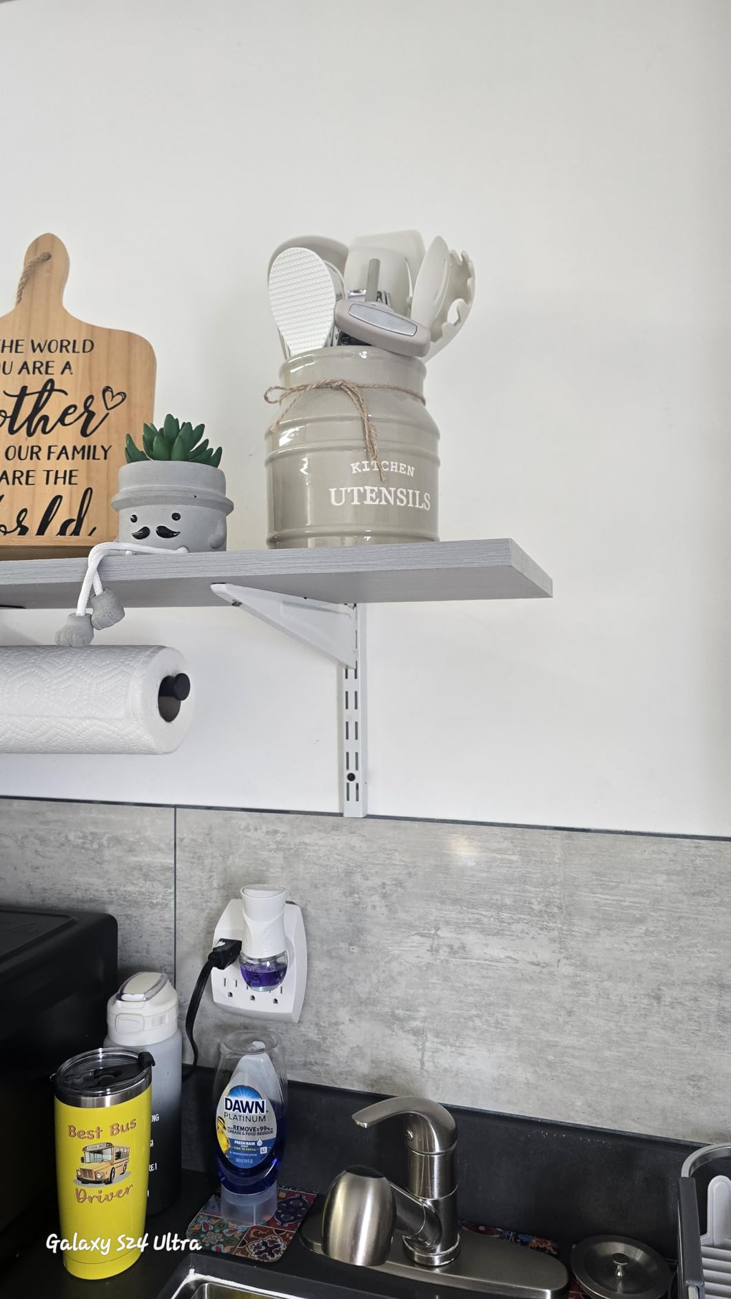 Barnyard Designs Ceramic Farmhouse Utensil Holder for Kitchen Counter, Large Rustic Utensil Crock, Countertop Cooking Tool Spatula Organizer, 6.75\