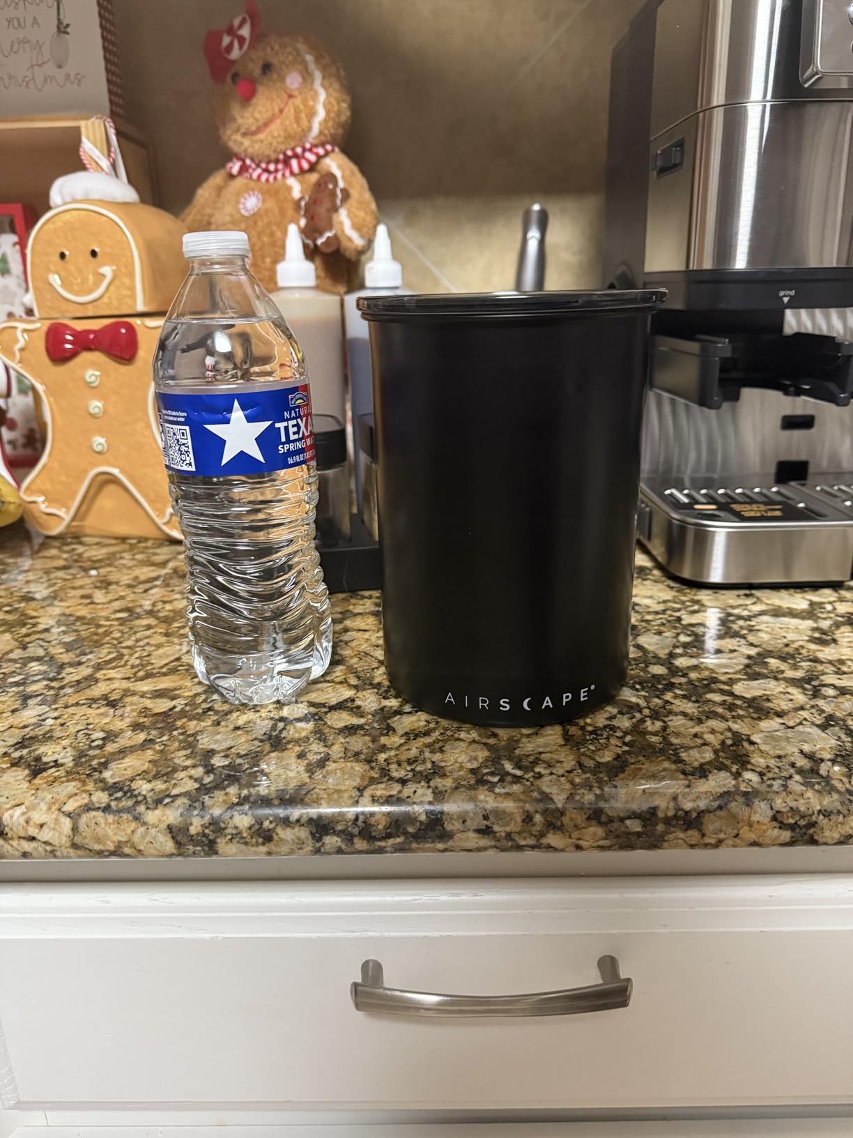 AirScape Planetary Design Stainless Steel Coffee Canister - US Patented Inner Plunger Lid REMOVES Excess Oxygen, Medium Matte Black customer photo 2