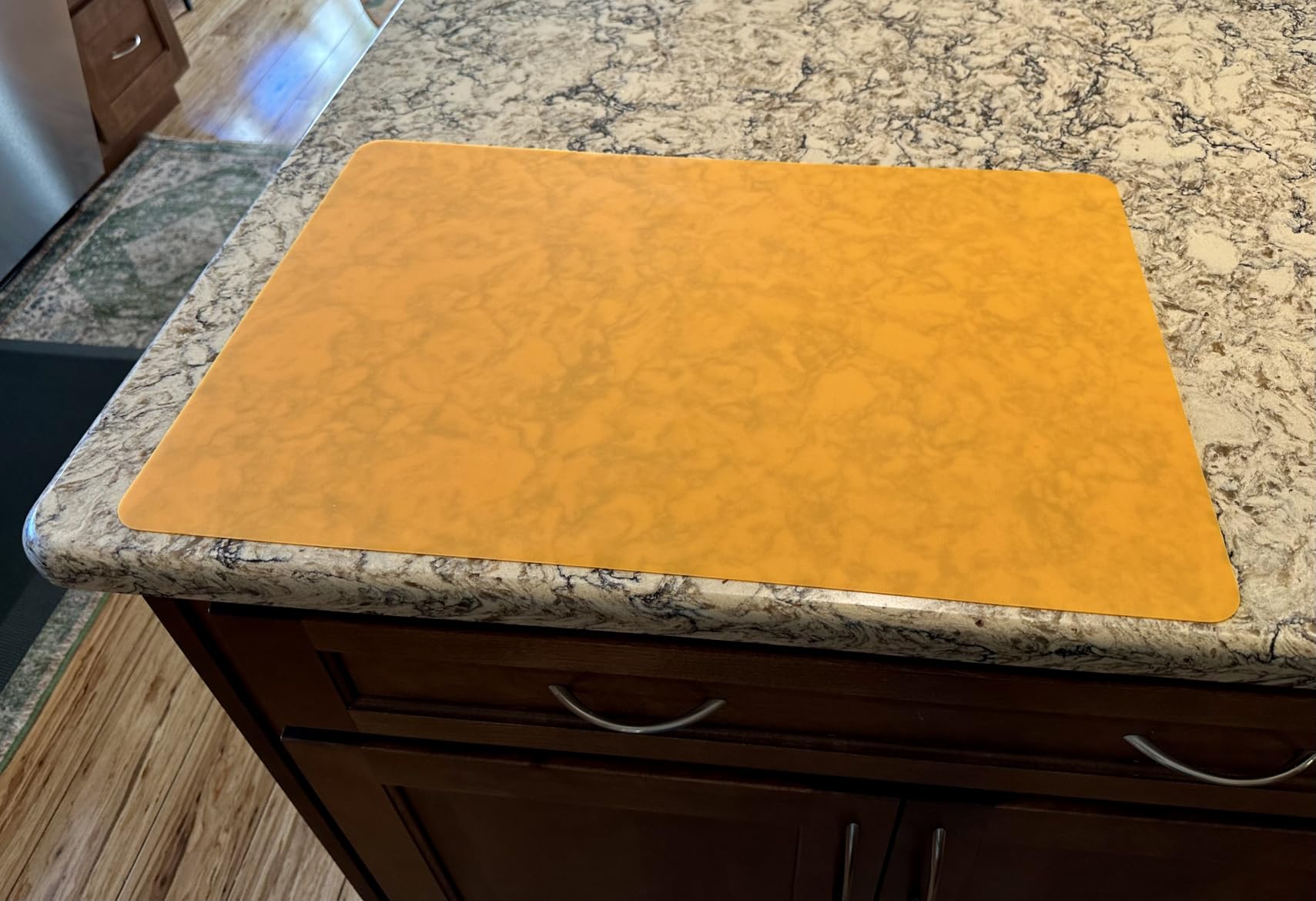 Silicone Placemats, Food-Grade Non-Slip Waterproof, Dining, Stain Resistant, Countertop Protector, Kitchen Counter Mat, Heat Resistant, Baking mat Dishwasher Safe (15.7x11.8Inch-4pack, White Gray) customer photo 1