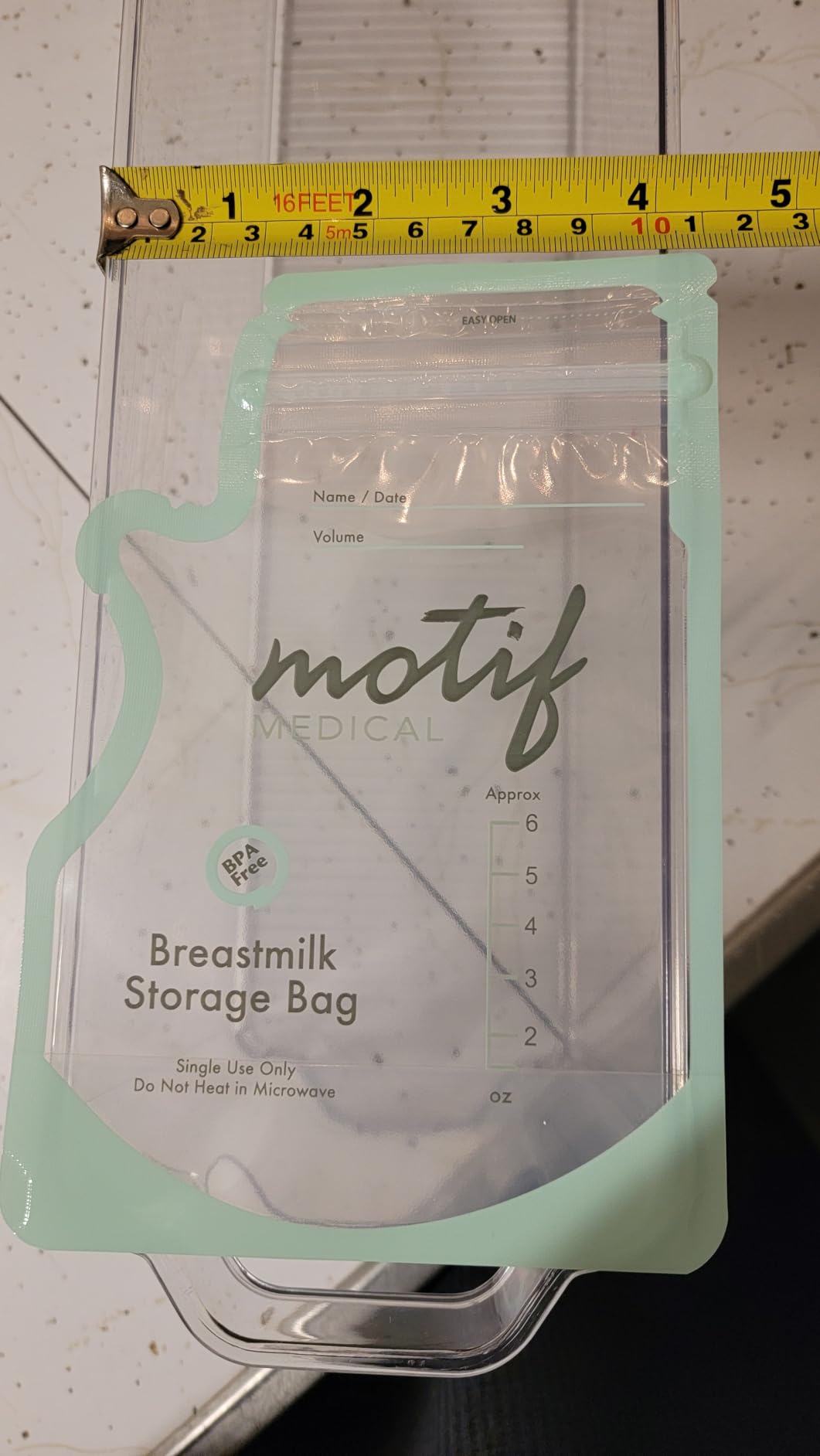 Vtopmart Breastmilk Storage Container 4PCS Set, Clear Freezer and Fridge Organizer Bins, Plastic Storage Bins for Breast Milk, Baby Pouches, Formula, Bottles and Yogurts, 4.3'' Width, 14.7