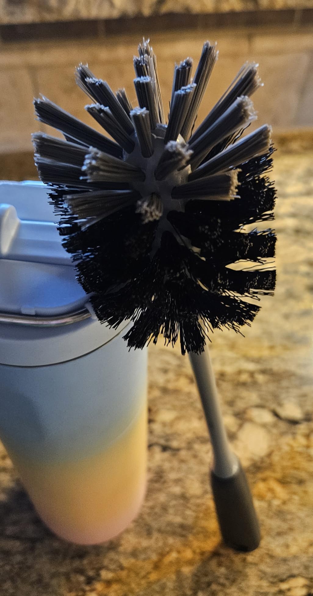 MR.SIGA Long Handle Bottle Brush, Flexible Scrub Brush for Water Bottles, Glasswares, Mugs, Black, 2 Pack customer photo 2