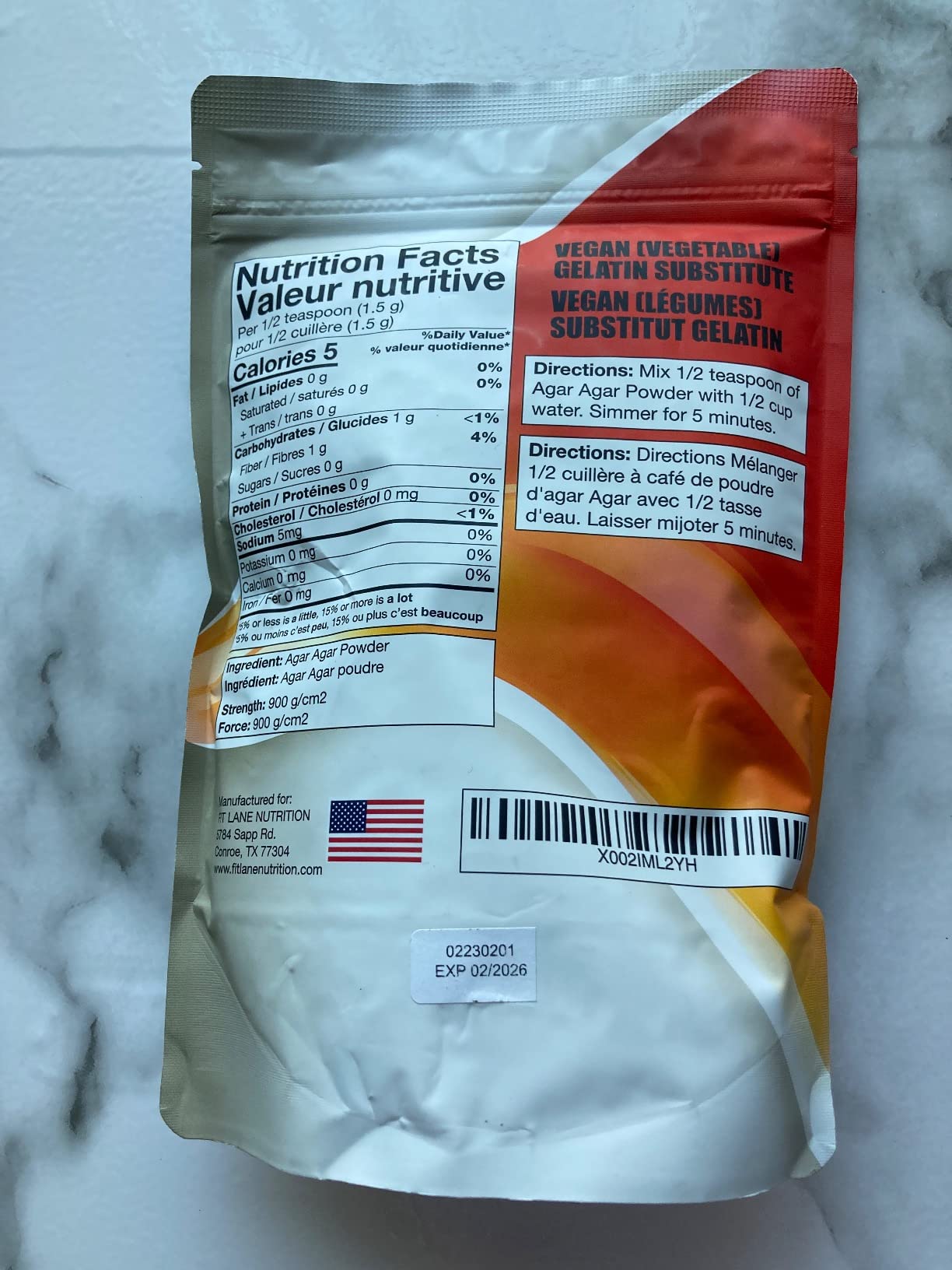 Agar Agar Powder 8oz - Vegan Gelatin Ingredient Unflavored - For Use in Baking, Vegetarian Jello, DIY Petri Dishes, as a Thickener and Gummy Candy Mixes - Nutrient Rich - by Fit Lane Nutrition customer photo 2