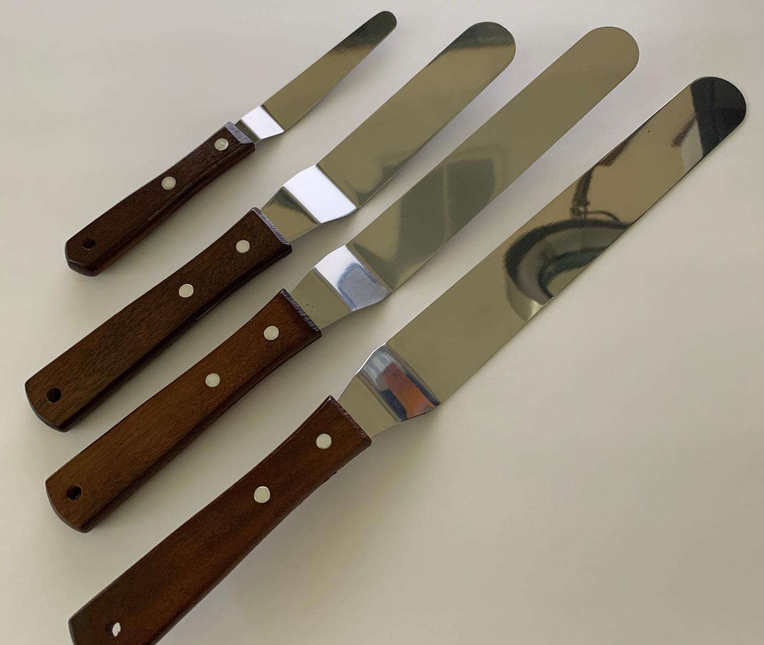 4 Packs Offset Spatula, Stainless Steel Cake Icing Spatula Set 4
