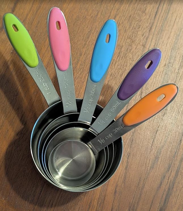 TILUCK measuring cups and magnetic measuring spoons set, stainless steel measuring cups, 6 double-sided stainless steel measuring spoons & 1 leveler (12) customer photo 2
