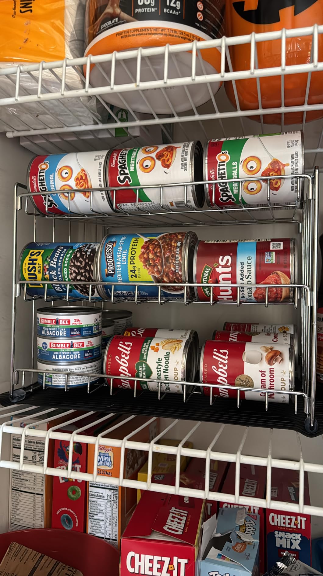Kitchen Details 3 Tier Can Organizer, Chrome Steel Canned Food Storage Rack Holds 36 Cans customer photo 2