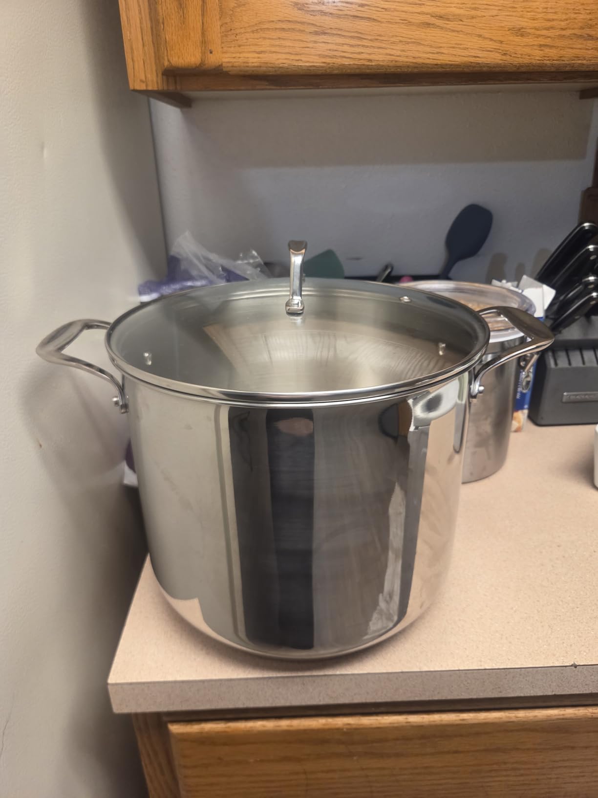 NutriChef 15-Quart Stainless Steel Stock Pot with Tempered Glass Lid - Induction Compatible Large Stockpot, Ideal for Stews & Soups, Dishwasher Safe - NCSP16 customer photo 1