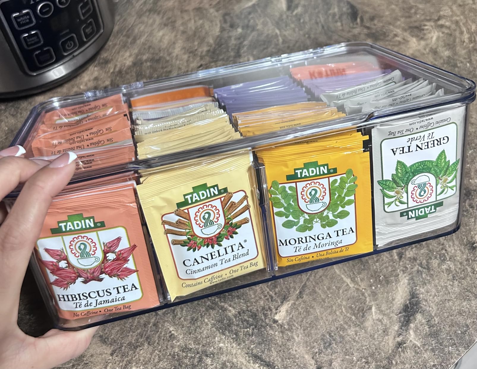 Utopia Home - Tea Bag Organizer With Lids, Clear Pantry Storage Box - (3 Pack) Stackable Partition Organizers or Holder With Lids For Drawers, Countertops, Fridge, Kitchen, Snack & Spice Organization customer photo 1