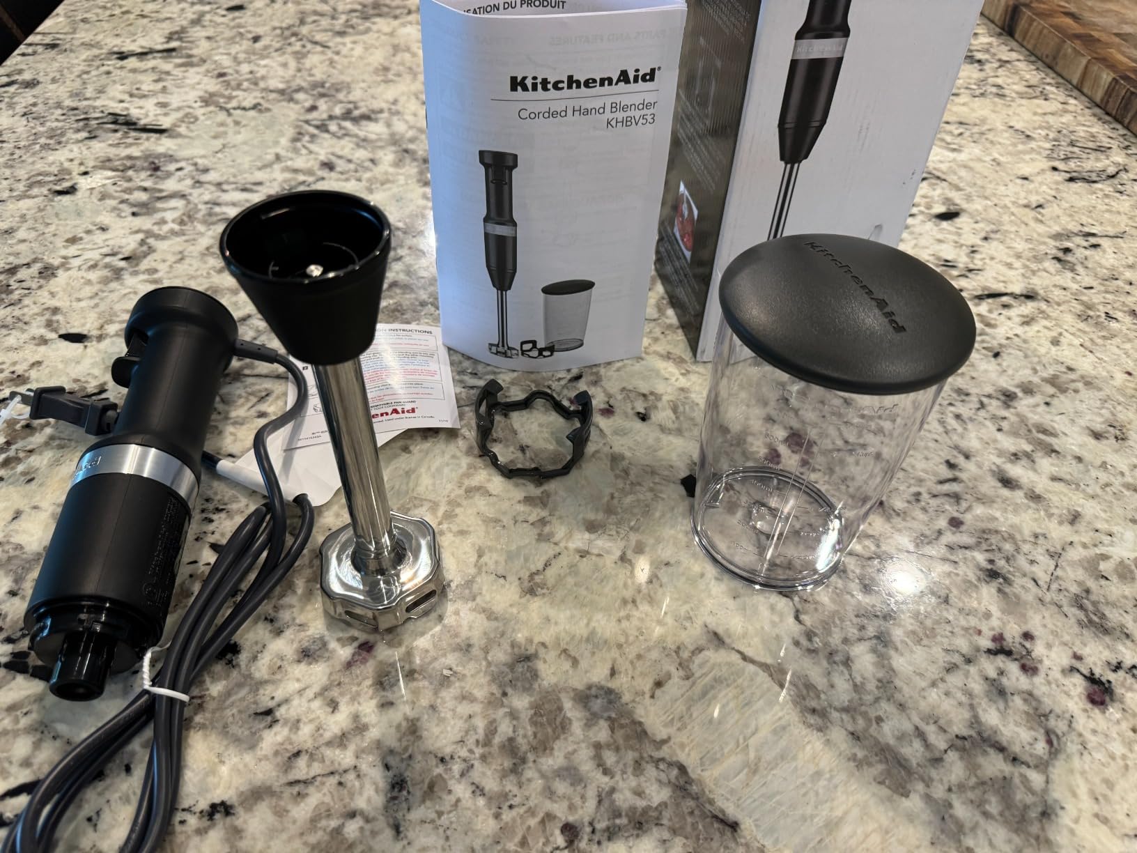 KitchenAid Variable Speed Corded Hand Blender KHBV53, Matte Black customer photo 2