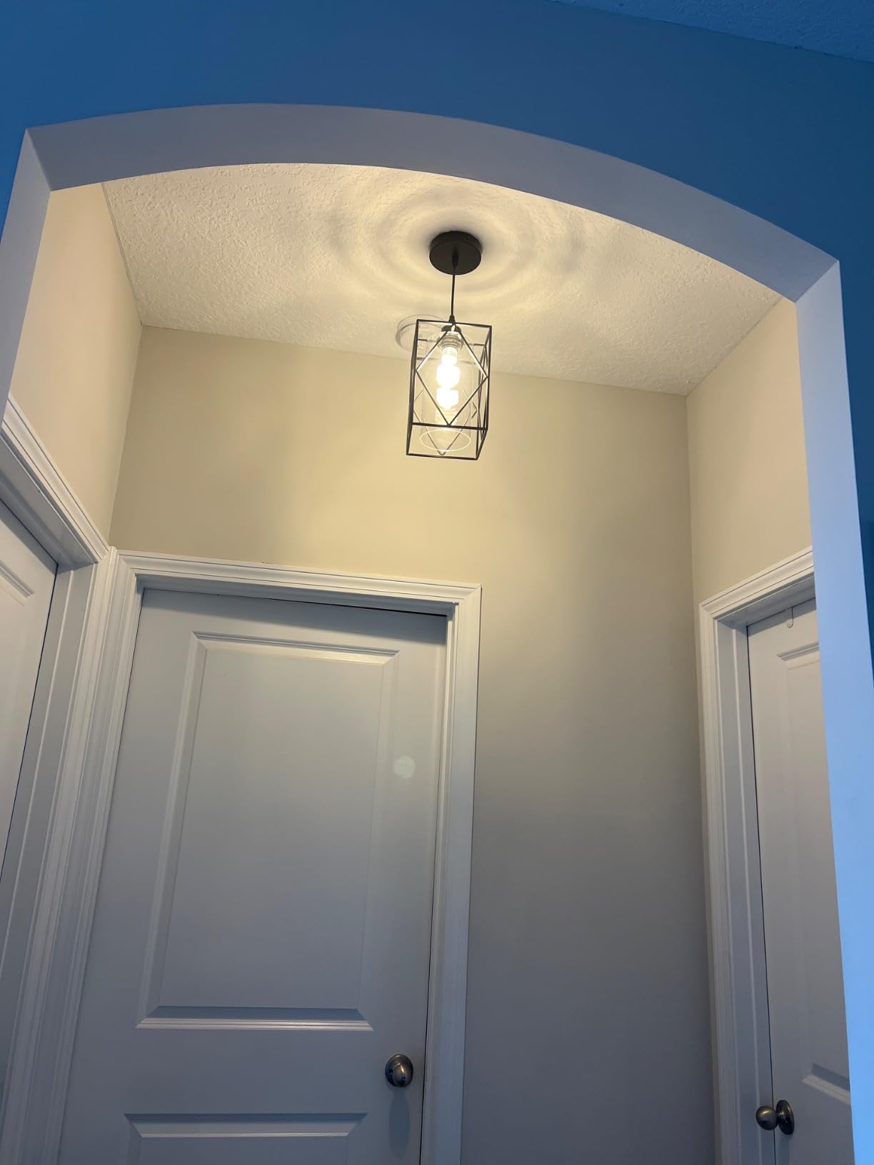 HMVPL Farmhouse Pendant Light Fixtures, Set of 2 Black Farmhouse Hanging Chandelier Lights with Glass Shade, Mini Industrial Ceiling Lamp for Kitchen Island Dining Room Over Sink Hallway Bedroom customer photo 2