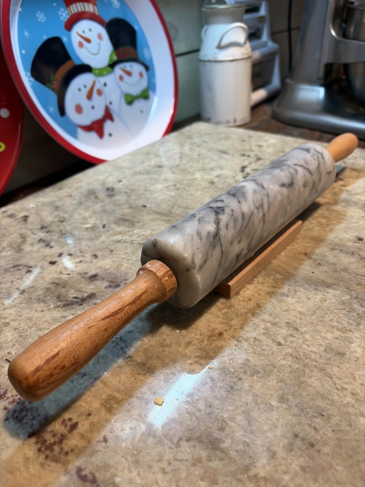 WALFOS French Rolling Pin and Silicone Baking Mat Set, Non-Stick Beech Wood Rolling Pin 15.7 Inch and Pastry Mat for Best Pie Crust, Cookie, Pasta and Pizza Dough customer photo 2
