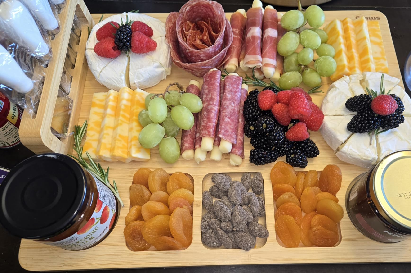 SMIRLY Charcuterie Boards Set, Large Cheese Board Set, Natural Bamboo Charcuterie Tray Cheese Platter with Accessories customer photo 2