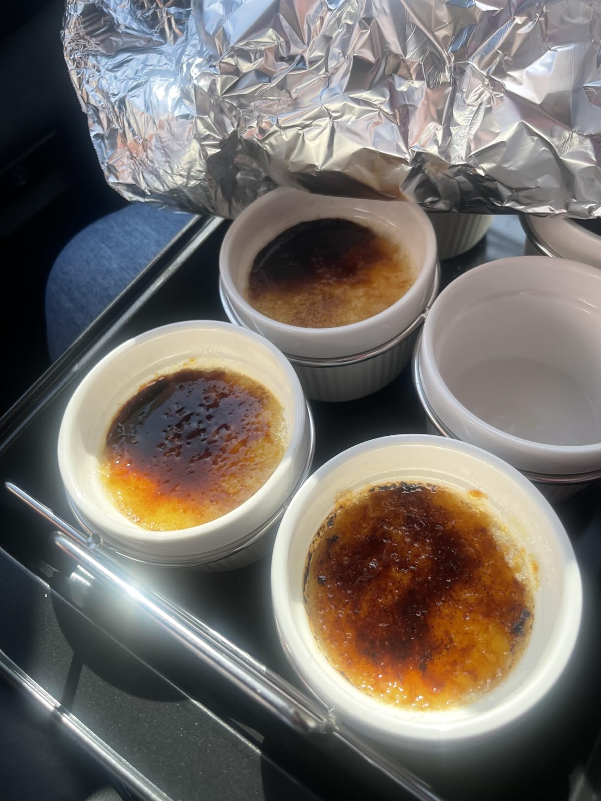 Creme Brulee Making Set - 6 Porcelain Ramekins 6 oz, 304 Stainless Steel Lifting Rack, 9