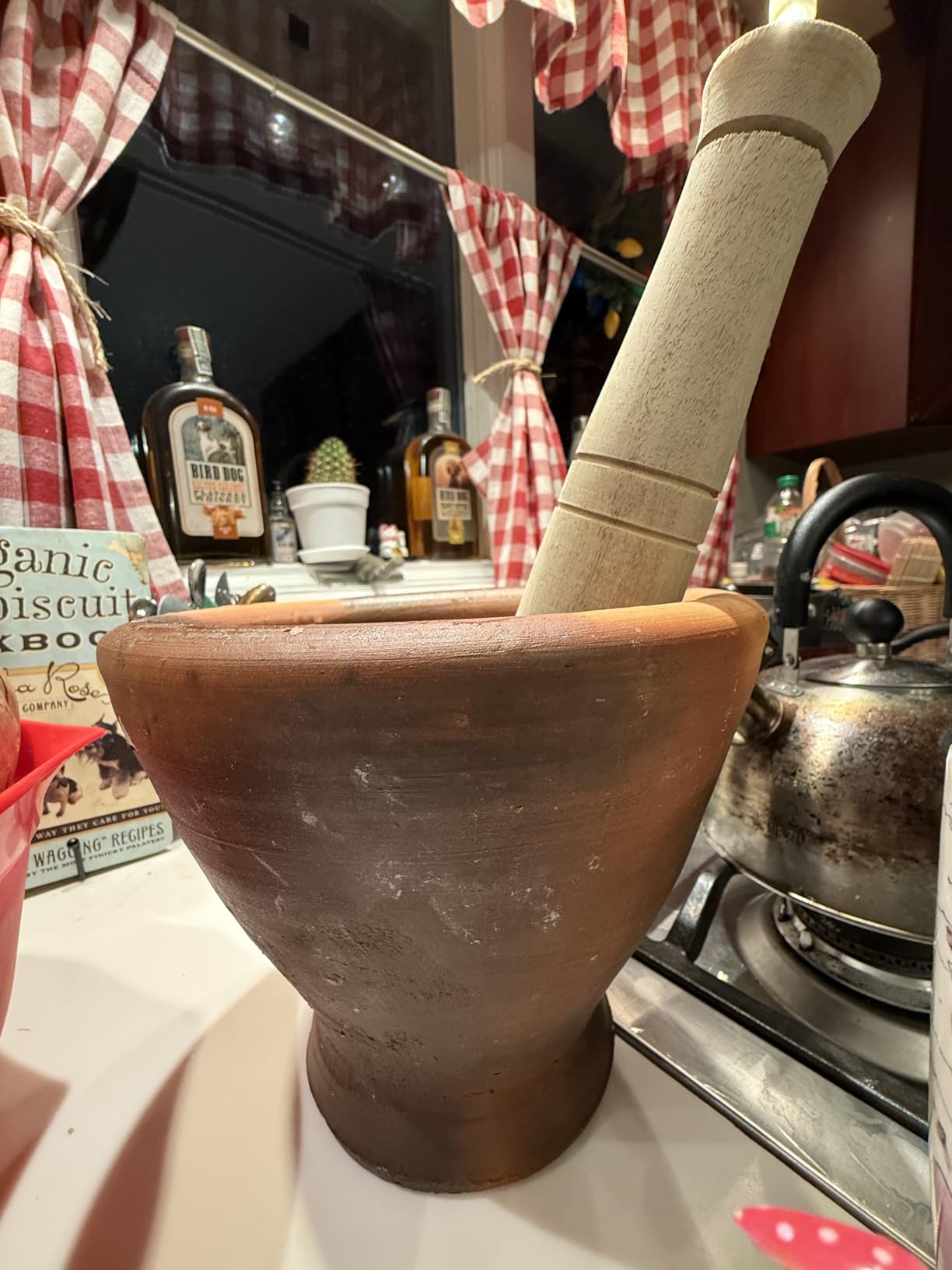 9 Inches Clay Mortar Wooden Pestle Heavy Making Papaya Salad Hand Mixer Masher Grinder Kitchenware customer photo 1