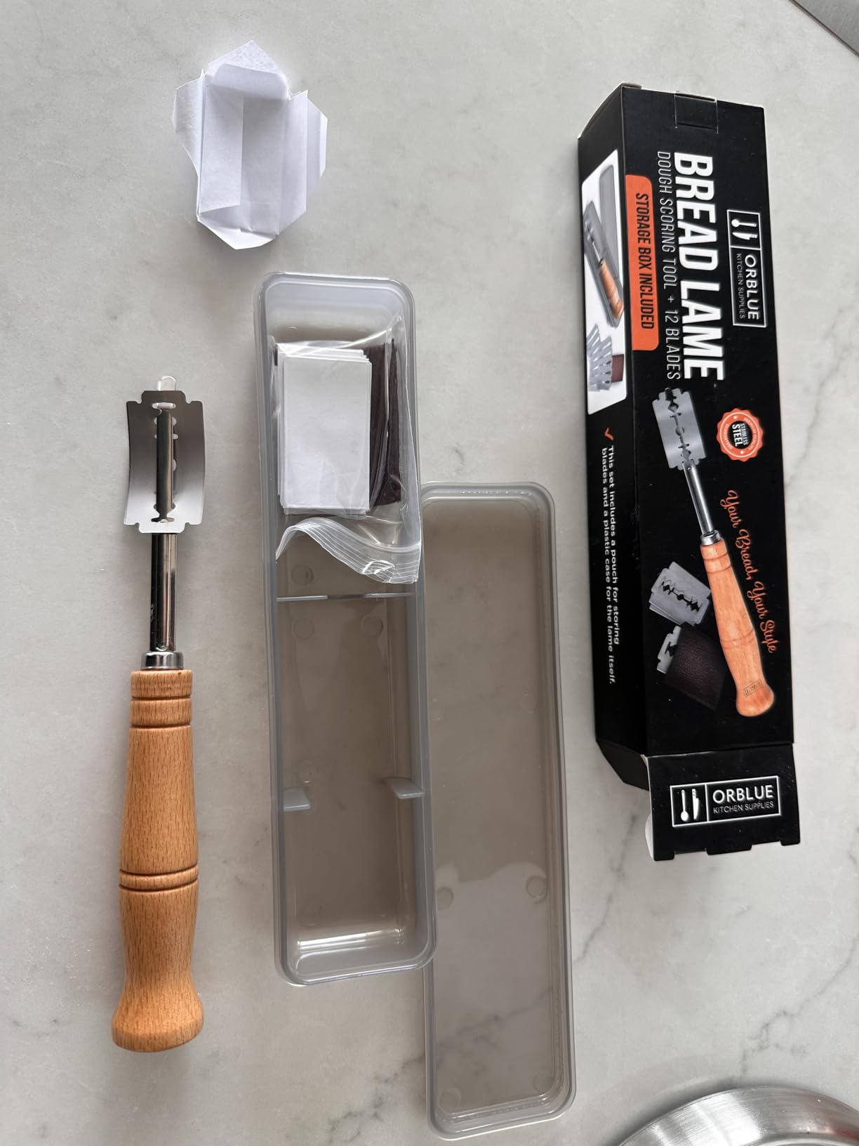 Orblue Bread Lame, Bread Scoring Knife, Bread Lame Dough Scoring Tool for Artisan Sourdough, Lame Bread Tool, Essential Baking Supplies with 12 Blades Included customer photo 2