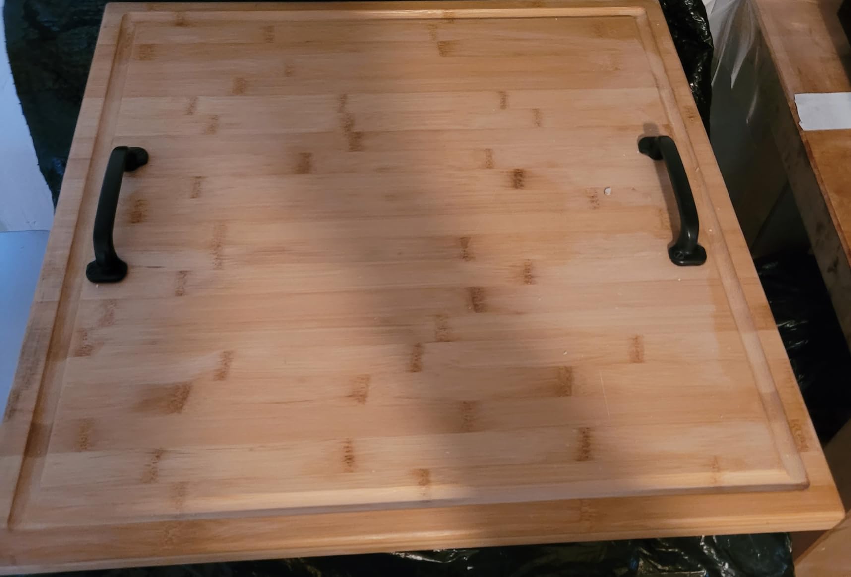 Utoplike Extra Large XXXL Bamboo Cutting Board 24 x16 Inch, Largest Wooden Butcher Block for Turkey, Meat, Vegetables, BBQ, Over the Sink Chopping Board with Handle and Juice Groove, Thickness 1.25